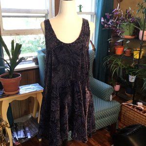 Free People burnt out fabric velvet mini dress